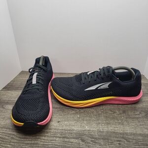 Altra Black Running Shoes with Pink and Yellow Accents